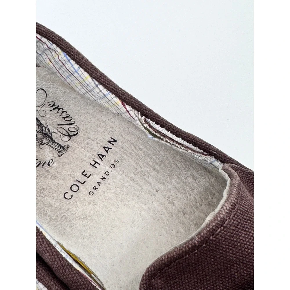 Cole Haan Pinch Maine Penny Loafers Mens 10.5 Brown‎ Canvas Slip On Shoes